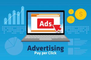 PPC Pay per click internet marketing analytic concept chart traffics