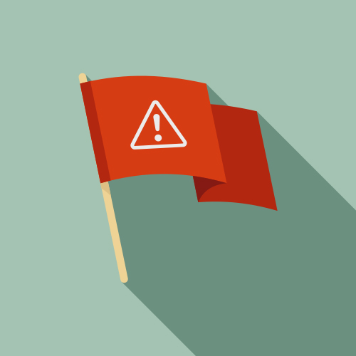 A green background with a red flag on it.